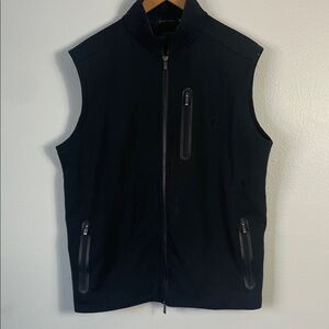 Bugatchi Men's Black Soft Touch Nylon Vest Size M